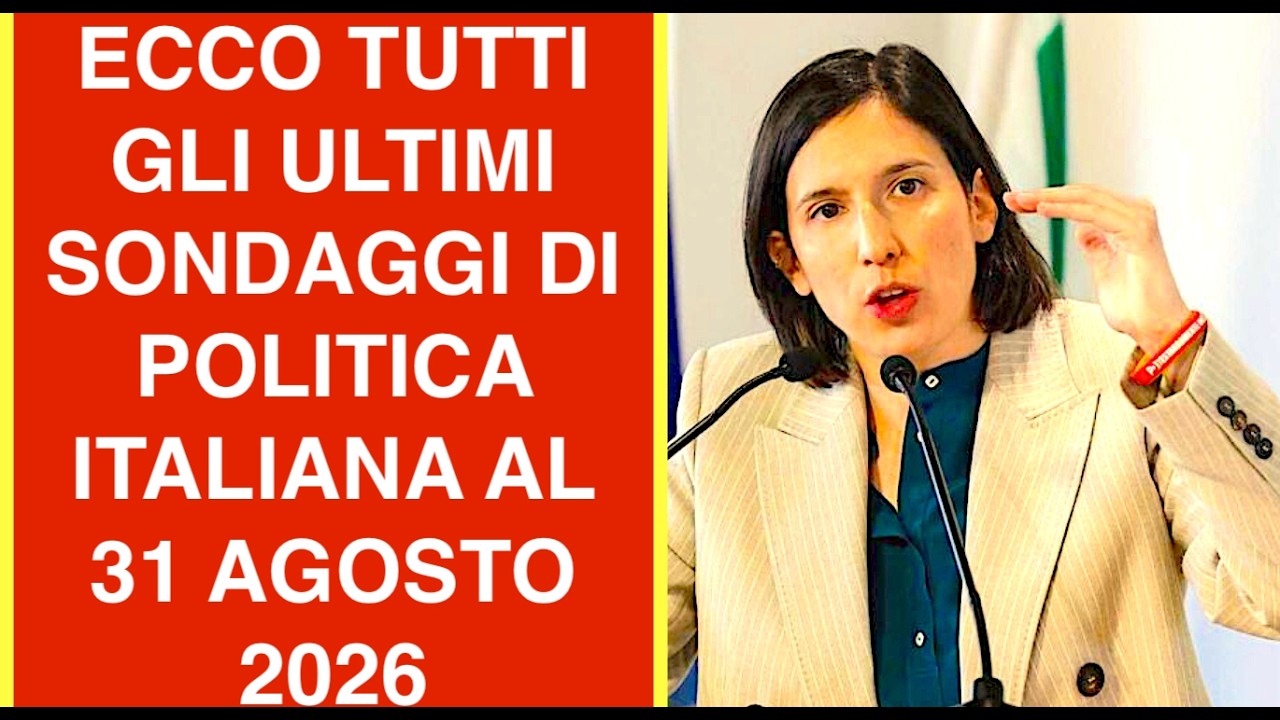 ECCO TUTTI GLI ULTIMI SONDAGGI DI POLITICA ITALIANA AL 31 AGOSTO 2026