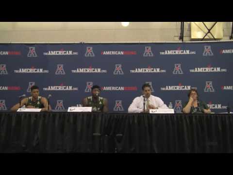 USF Orlando Antigua, Chris Perry, Angel Nunez AAC MBB Championship First Round Postgame Press Confer