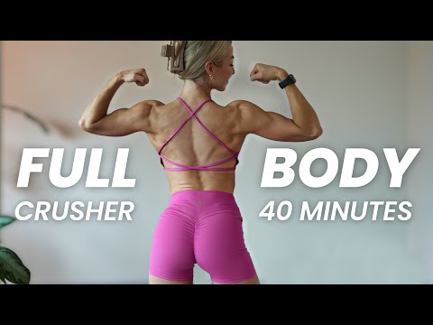40 Minute Full Body Crusher | At Home With Weights | Strength & Conditioning | No Jumping