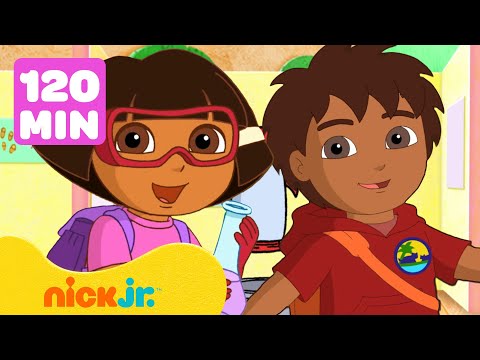 Capa de Dora the Explorer | Volta às Aulas - Episódios Completos! 📚 2 Horas | Nick Jr. em Português