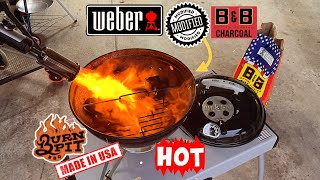 Weber Modified Smokey Joe! / Smoked and Seared Burgers and Sausage Stuffed Mushrooms!