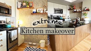 Extreme kitchen makeover using William Morris willow bough wallpaper | Home Takes Time S2 E1