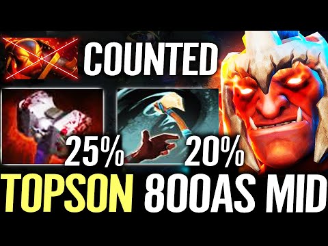 🔥 TOPSON Troll Warlord 800 AS MID — 25% Skull Basher + 20% Root Chance Hard Ember Counter Dota 2 Pro