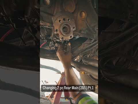Changing a 2pc rear main seal in a 86 Caprice that has been swapped to a 355 c.i. PT.1 🛠️ #shorts