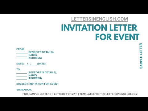 Event Invitation Letter – Invitation Letter Format