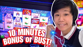 10 Minute Bonus or Bust CHALLENGE! Siberian Storm | Slot Machine Big Win Jackpot Action Bonus