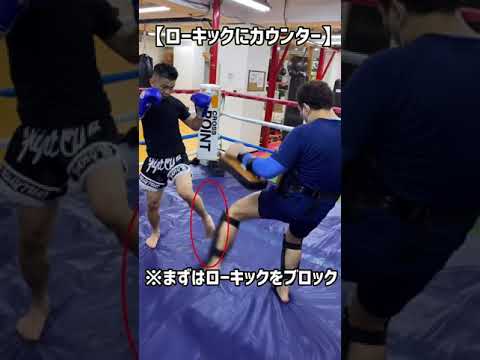 【格闘技】ローキックを誘ってカウンターキック！　#shorts