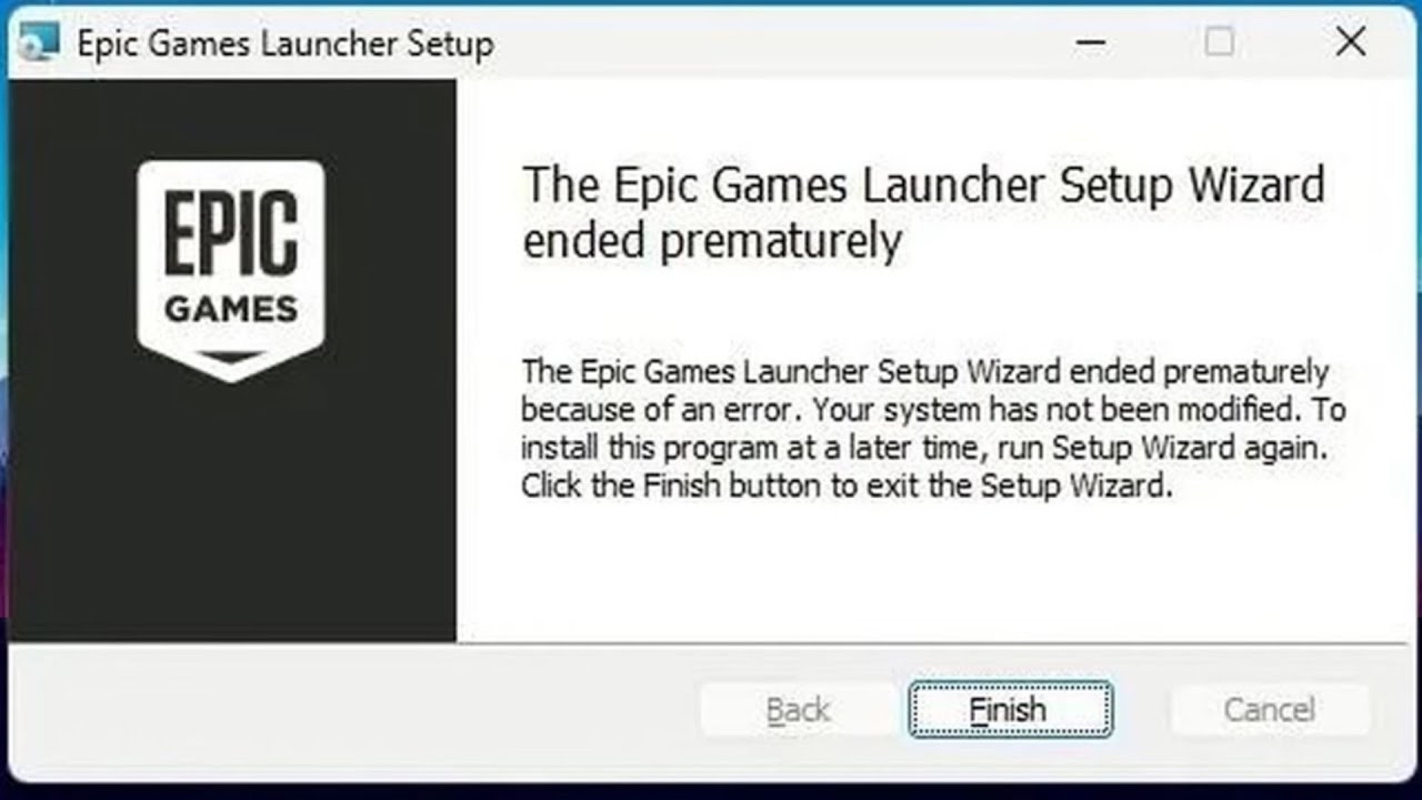 😮 The Epic Games Launcher Setup Wizard Ended Prematurely - Fix