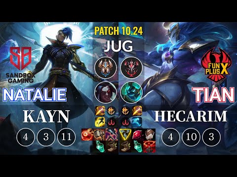 SB Natalie Kayn vs FPX Tian Hecarim Jungle - KR Patch 10.24