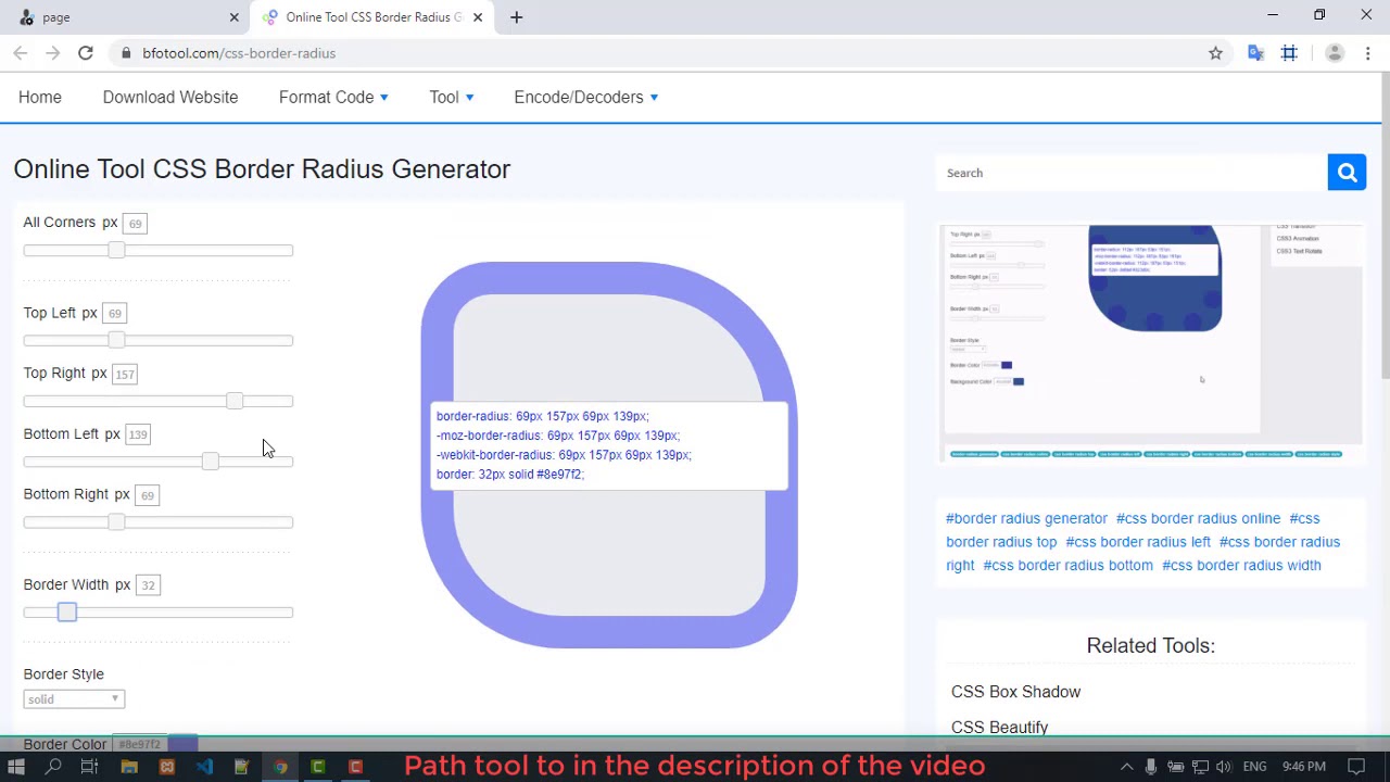 Online Tool CSS Border Radius Generator