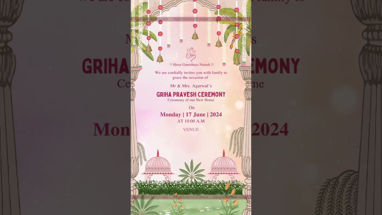 Traditional Diya Housewarming Invitation