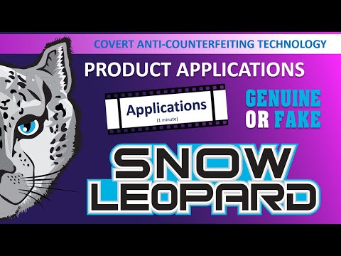 Product Applications by Vapor Mist Video - SNOWLEOPARD Covert Anti-counterfeiting Technology.