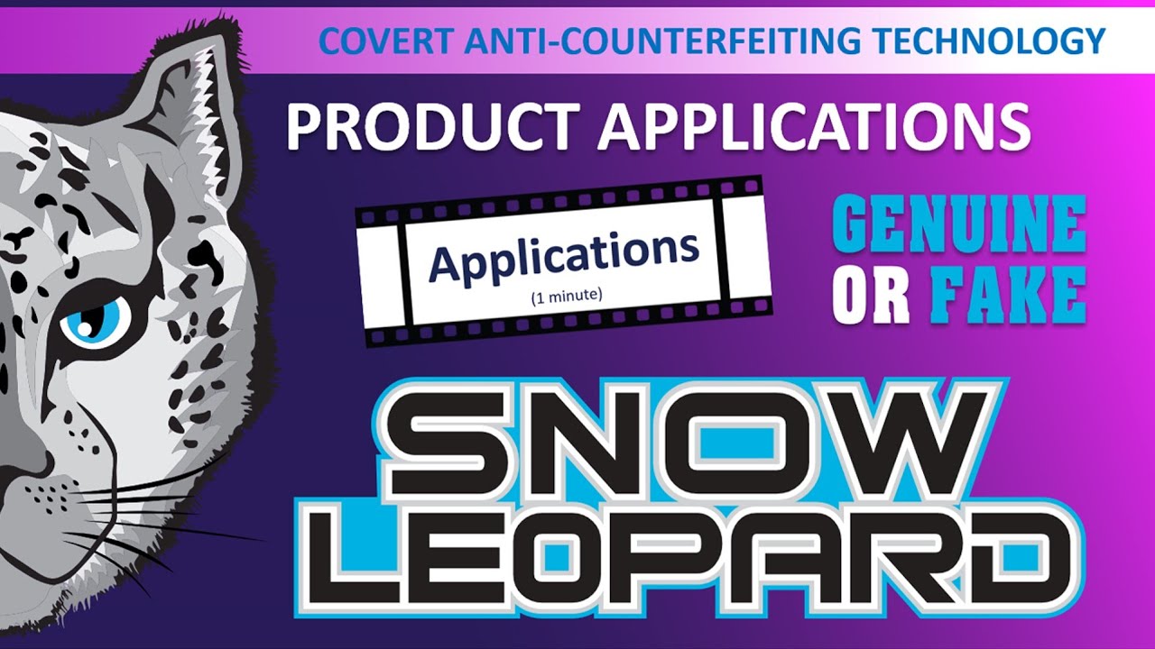 Product Applications by Vapor Mist Video - SNOWLEOPARD Covert Anti-counterfeiting Technology.