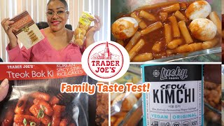 TRADER JOE'S ASIAN FOOD TASTE TEST! NEW KOREAN Tteok Bok Ki NOODLES, BEEF & BROCCOLI, ORANGE CHICKEN