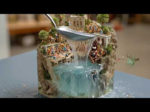 When a GIANT HAND Invades a Tiny World! 🖐️🌊 | Diorama Chaos