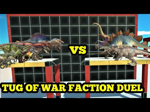 TUG OF WAR !! CARNIVORE DINOSAURS VS HERBIVORE DINOSAURS animal revolt batle simulator