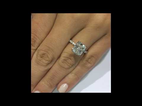 3.06 ct Cushion Diamond Engagement Ring in Bezel Setting
