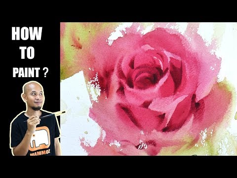 5 minute How to paint Red Rose no.3 #Watercolor painting | step by step |Watercolor tutorial