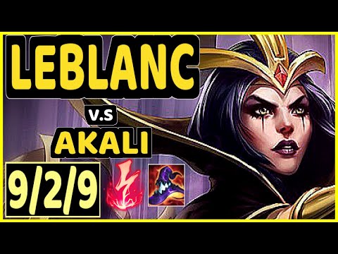 GRACE (LEBLANC) vs AKALI - 9/2/9 KDA MID GAMEPLAY - KR Ranked GRANDMASTER