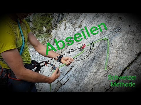 Rope technique - Abseiling "Swiss method" / "High suspension" with two ropes