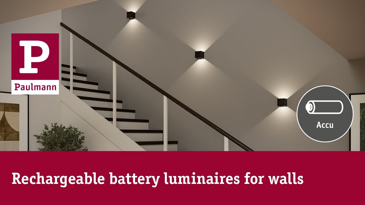 Paulmann Nyora rechargeable wall light IP44, black