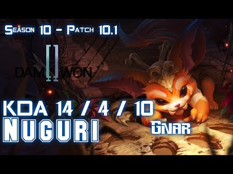 DWG Nuguri GNAR vs IRELIA Top - Patch 10.1 KR Ranked