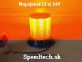 LED maják - oranžový / 128x1,5W LED / 10-30V / ECE R65 / pevná montáž (ø 154x149mm) - Video Youtube