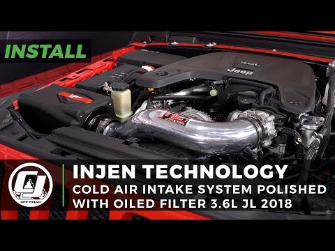 Ditching the stock Jeep JL Wrangler intake! Injen Polished Power-Flow Cold Air Intake System