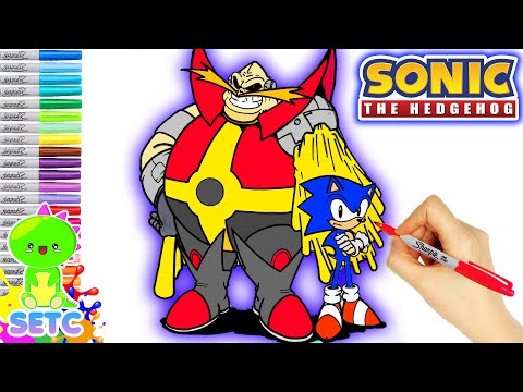 Sonic the Hedgehog Coloring Book - How to color Sonic & Eggman Game character - Copic Markers | SETC
