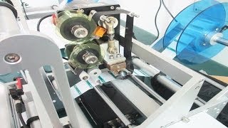 preview picture of video 'syringe labeling machine printing coding system semi automatic pharma bottles labeler equipment'