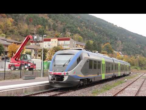 Minuetto Diesel Trenitalia n.56 in partenza da Tenda (Francia) per Cuneo – Linea del Tenda
