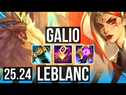 GALIO vs LEBLANC (MID) | Good KDA: 7/1/9 | KR Master | 25.24