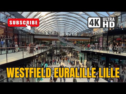 Lille city Westfield Euralille shopping center august 2024 | Walking Tours [4K/60fps] | Exploring