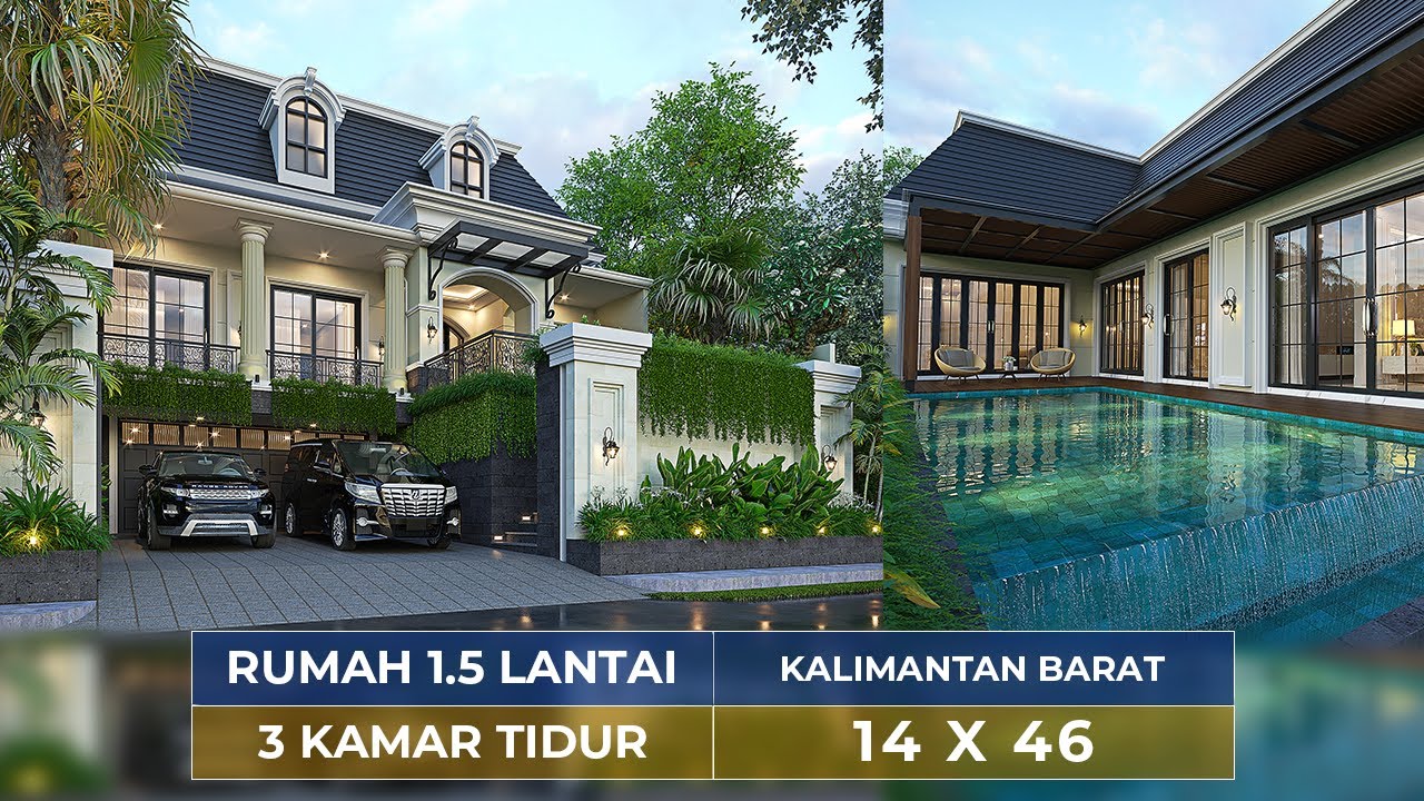 Video 3D Mr. IWN 1481 Classic House 1.5 Floors Design - Kalimantan Barat