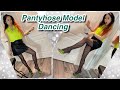 Patterned Pantyhose Sandals Sexy Silly Dance Nylons Stockings Neon Heels Legs Feet Tights Girl Babe