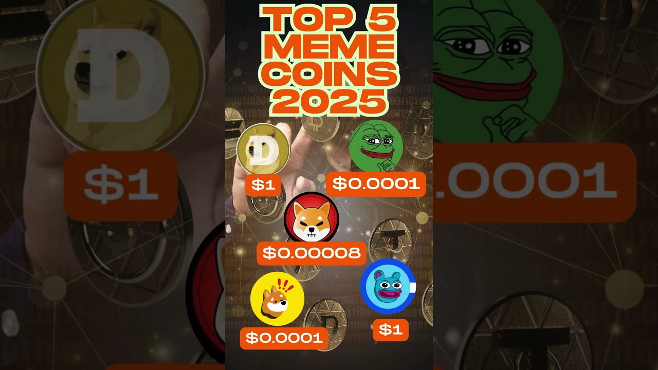🔥 TOP 5 MEMECOINS TO EXPLODE IN 2025! (DOGE, SHIB, PEPE, BONK, BRETT) #cryptoshorts#memecoins