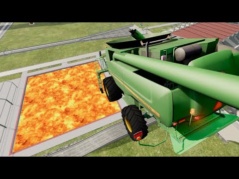 Cars vs Lava Pools Monster Truck, School Bus, Tractor #44 – BeamNG.Drive | BeamNG-Destruction