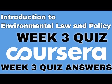 Introduction to Environmental Law and Policy week 1 quiz answers Introduction to Environmental Law
