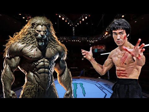 BRUCE LEE VS LION 😱🔥😰*SHOCKING* (EA SPORTS UFC 4) UFC KNOCKOUTS | BRUCE LEE FIGHT | UFC 2023 | 8K