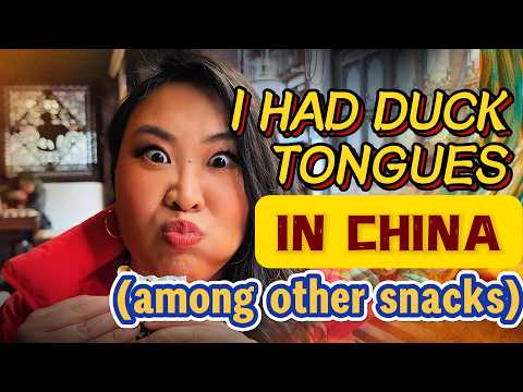 I tried weird Chinese snacks: duck tongues, stomachs, cured squid, Chinese nutmeg nuts, roast yogurt