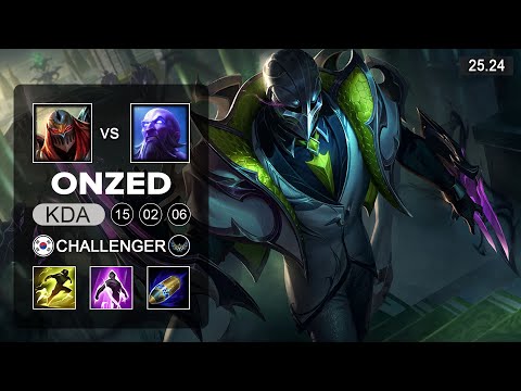 OnZed Zed vs Ryze Mid - KR Challenger - Patch 25.24 Season 15