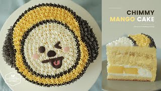 방탄소년단 BT21 치미 망고 케이크 만들기 : BTS Jimin CHIMMY Mango Cake Recipe : マンゴーケーキ | Cooking tree