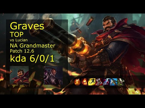 Graves vs Lucian Top - NA 6/0/1 Patch 12.6 Gameplay