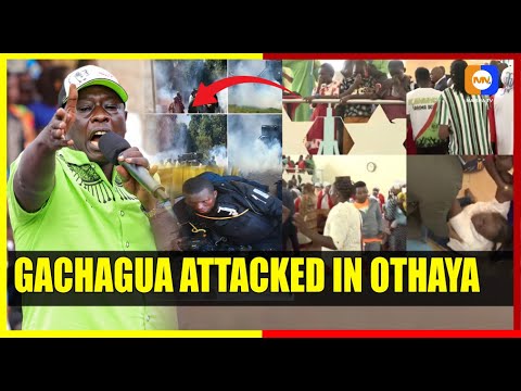 BREAKING : Gachagua attacked in Othaya Church as Teargas Forces Congregants to Flee 
