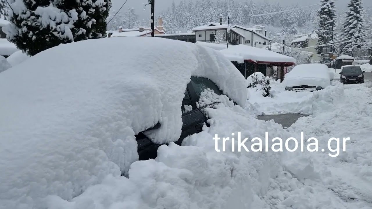 Trikala: Schneedecke erreichte eine Höhe von 40 cm