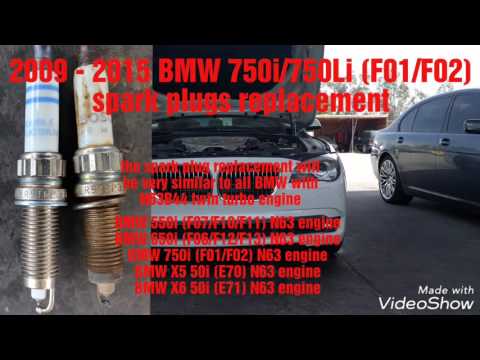 2009 - 2015 BMW 750i 750Li F01 F02 spark plugs replacement N63 engine spark plugs replacement