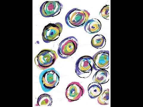 How to make multi- color painted circles for mixed media/ Tutorial