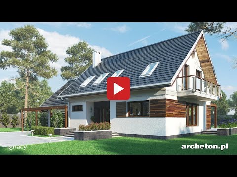 Projekt domu Ignacy - archeton.pl - z użytkowym poddaszem 216,4 m2