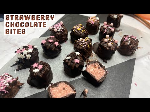 HEALTHY Strawberry 🍓 Coconut 🥥 Chocolate 🍫 BITES | Chocolate -COATED STRAWBERRY bites |