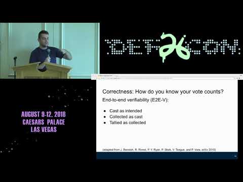 DEF CON 26 VOTING VILLAGE - Matthew Bernhard  - Lightning Talk A Crash Course on Election Security